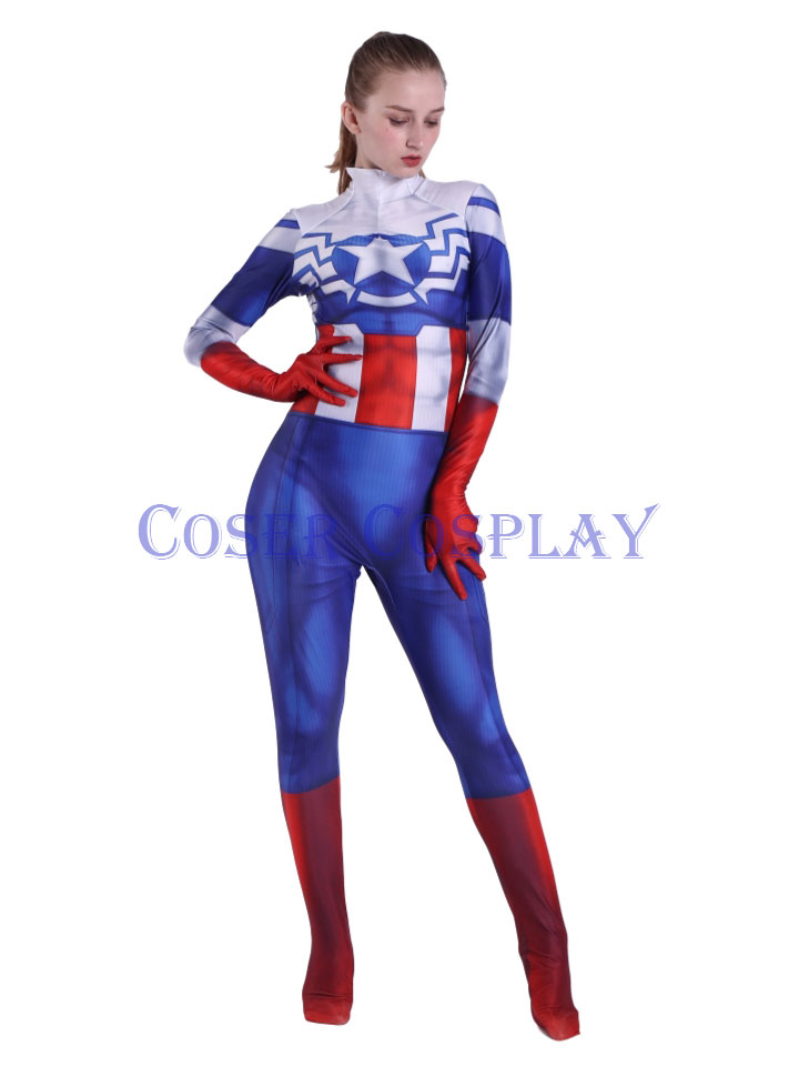 2018 Captain America Peggy Carter Sexy Halloween Costumes 0906